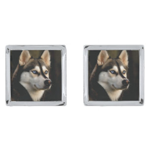 Beautiful Husky Throw Pillow Cufflinks