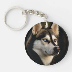 Beautiful Husky Throw Pillow Keychain