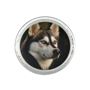 Beautiful Husky Throw Pillow Ring
