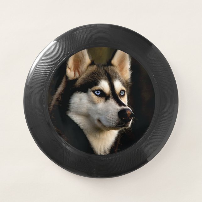Beautiful Husky Throw Pillow Wham-O Frisbee (Front)