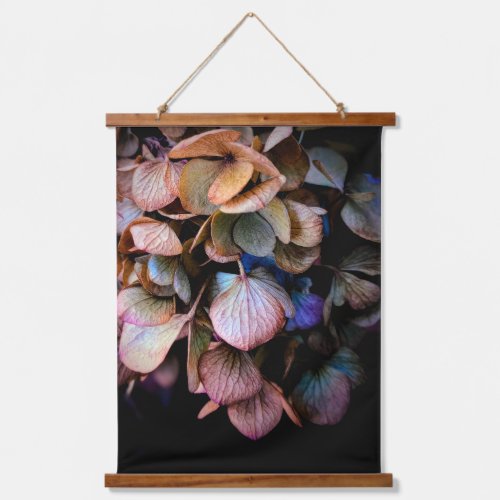 Beautiful Hydrangea Flower Floral Wood Scroll Hanging Tapestry