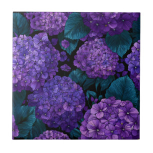 Beautiful Hydrangeas Tiles For Rustic Kitchen