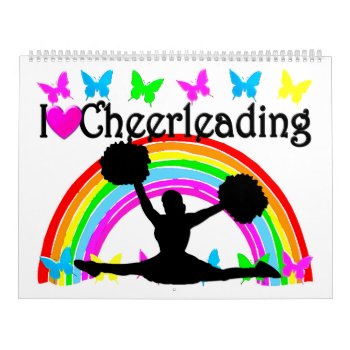Beautiful I Love Cheerleading Calendar by MySportsStar at Zazzle