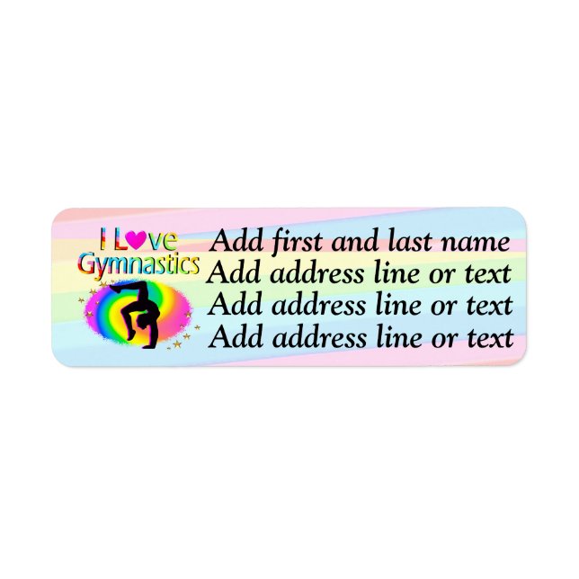 BEAUTIFUL I LOVE GYMNASTICS ADDRESS LABELS (Front)