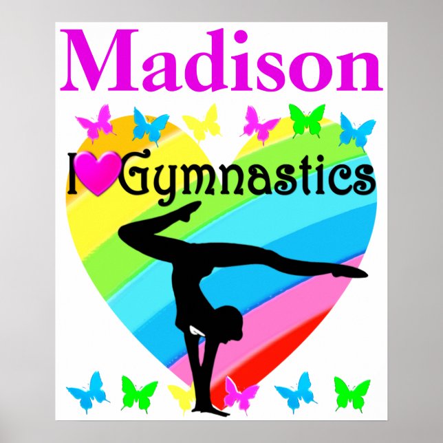 BEAUTIFUL I LOVE GYMNASTICS PERSONALIZED POSTER (Front)