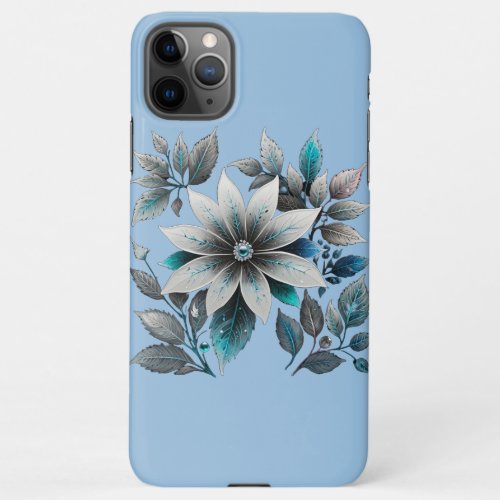 beautiful ice flowers and leaves iPhone 11Pro max case