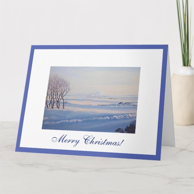 Beautiful Iceland merry Christmas winter landscape Card (Front)