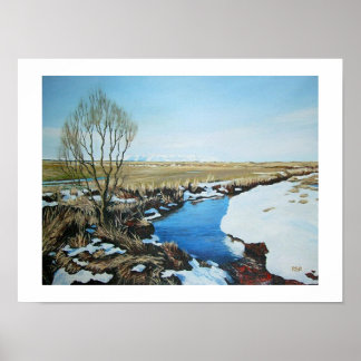 Beautiful Iceland snow scenery landscape fine art Poster