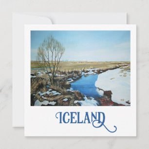 Beautiful Iceland spring snow scenery fine art Holiday Card