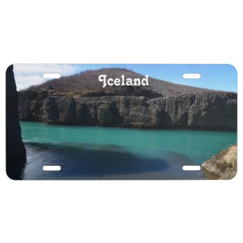 Beautiful Icelandic Landscape With Mountains License Plate by GoingPlaces at Zazzle