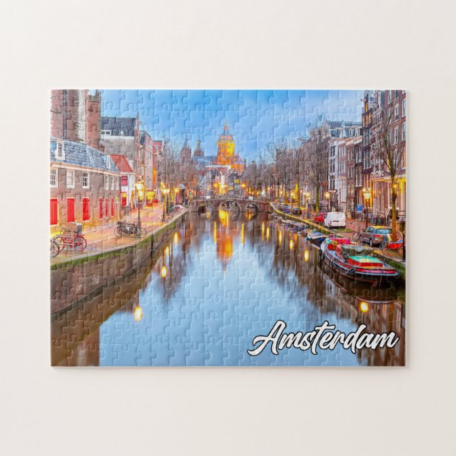 Beautiful Iconic City Of Amsterdam, Netherlands Jigsaw Puzzle (Horizontal)
