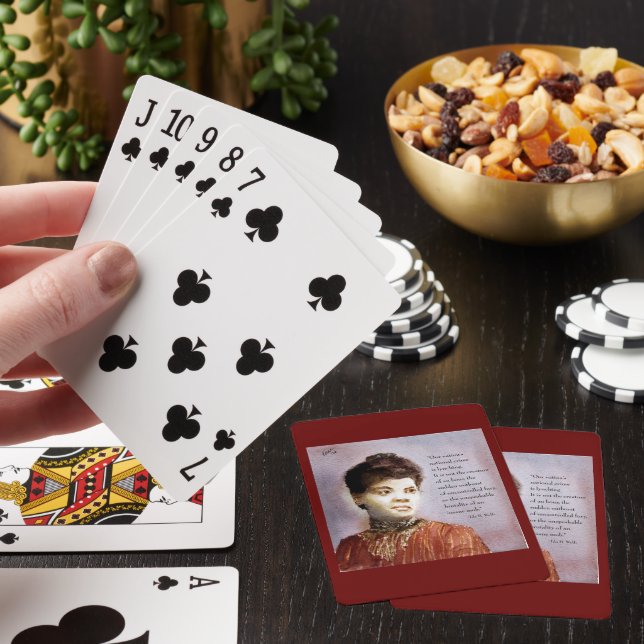 Beautiful Ida B Wells Watercolor Painting Poker Cards (In Situ)