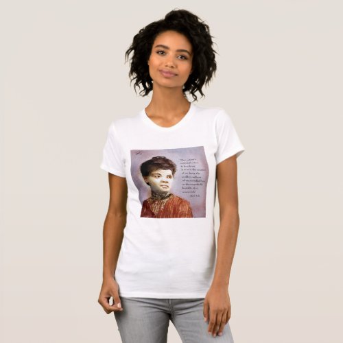Beautiful Ida B Wells Watercolor Portrait Womens T_Shirt