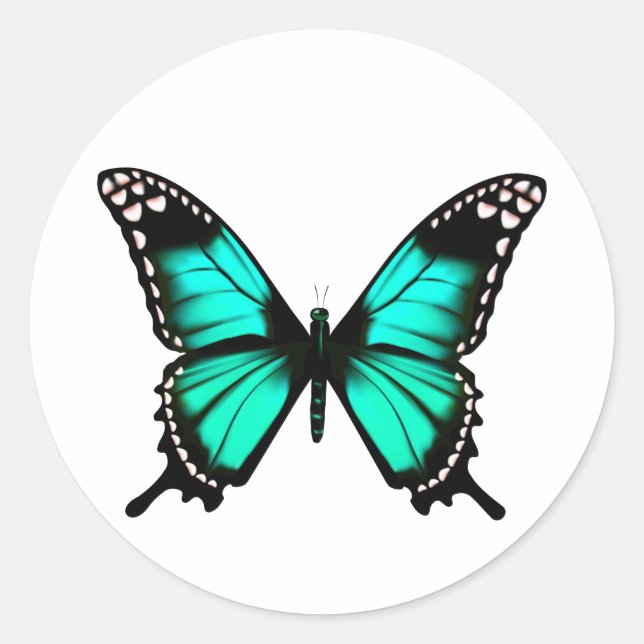 Beautiful illustrated Butterfly  Classic Round Sti Classic Round Sticker (Front)