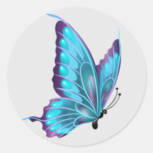 Beautiful illustrated Butterfly Classic Round Stic Sticker