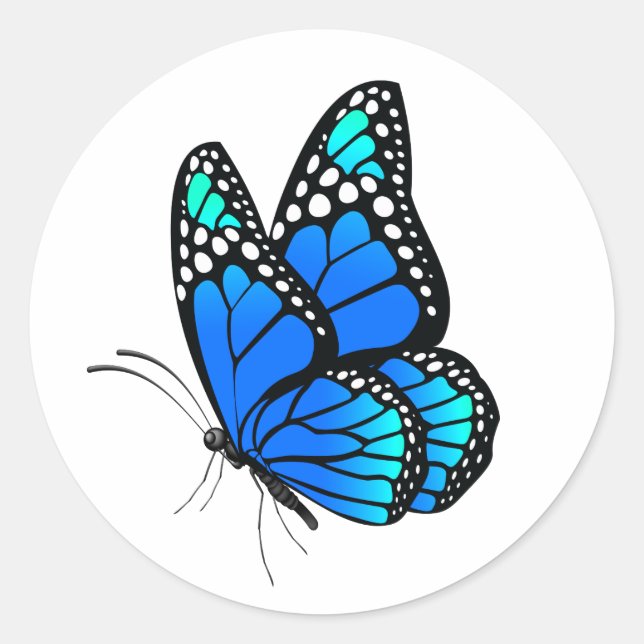Beautiful illustrated Butterfly  Classic Round Sticker (Front)