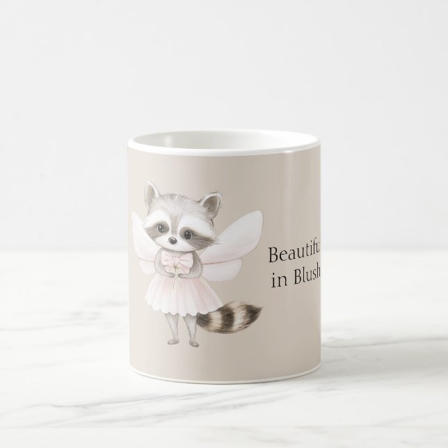Beautiful in Blush Raccoon Coffee Mug (Center)