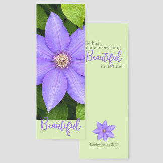 Beautiful in Its Time | Purple Clematis Bookmarks