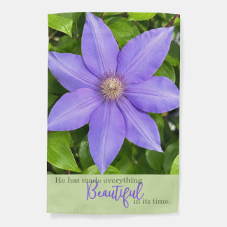 Beautiful in Its Time | Purple Clematis Garden Flag