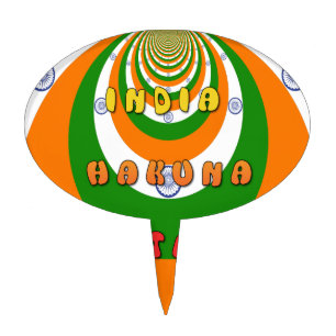 Beautiful India National Flag Colors Hakuna Matata Cake Topper