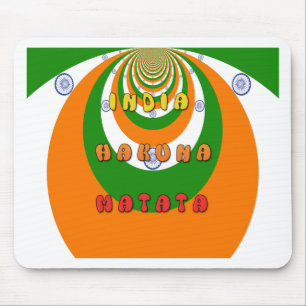 Beautiful India National Flag Colors Hakuna Matata Mouse Pad