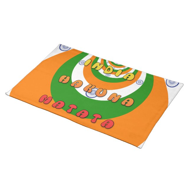Beautiful India National Flag Colors Hakuna Matata Placemat (On Table)
