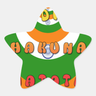 Beautiful India National Flag Colors Hakuna Matata Star Sticker