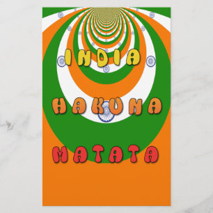 Beautiful India National Flag Colors Hakuna Matata Stationery
