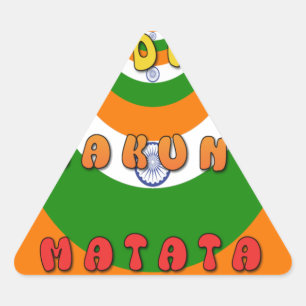 Beautiful India National Flag Colors Hakuna Matata Triangle Sticker