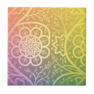 Beautiful indian floral pattern ceramic tile