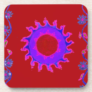 Beautiful Indian Motif Mehndi Art Design Beverage Coaster