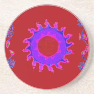 Beautiful Indian Motif Mehndi Art Design Drink Coaster
