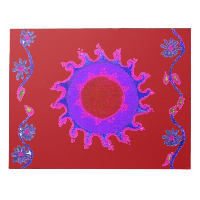 Beautiful Indian Motif Mehndi Art Design Notepad (Front)