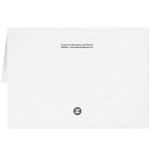 Beautiful Ink Drawing of Farmhouse in Winter (Back Horizontal)