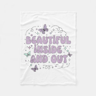 Beautiful Inside And Out Cute Butterfly Lavender S Fleece Blanket