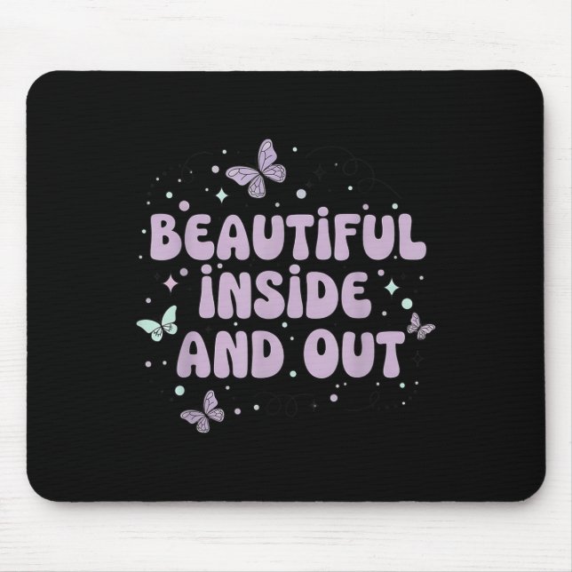 Beautiful Inside And Out Cute Butterfly Lavender S Mouse Pad (Front)