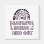 Beautiful Inside And Out Cute Rainbow Lavender Sel Magnet