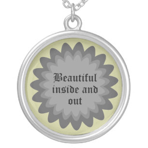 Beautiful Inside and Out Flower Necklace, Gray Silver Plated Necklace