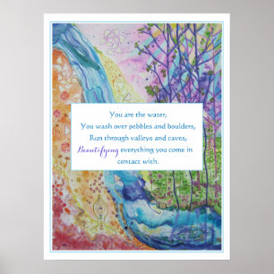 Beautiful Inspiration Zen Chakra Energy Flow Yoga Poster
