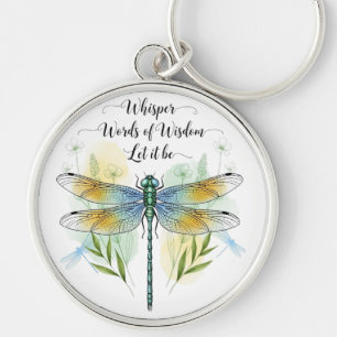 Beautiful Inspirational Dragonfly Quote Keychain