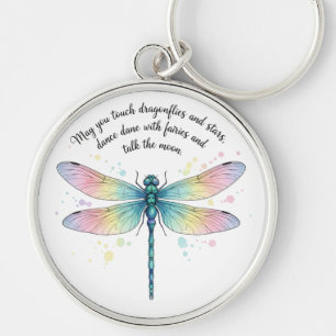 Beautiful Inspirational Dragonfly Quote Keychain