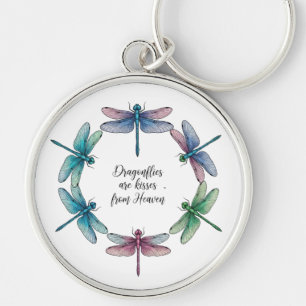 Beautiful Inspirational Dragonfly Quote Keychain