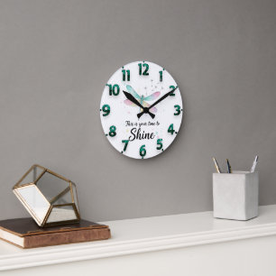 Beautiful Inspirational Dragonfly Quote Round Clock
