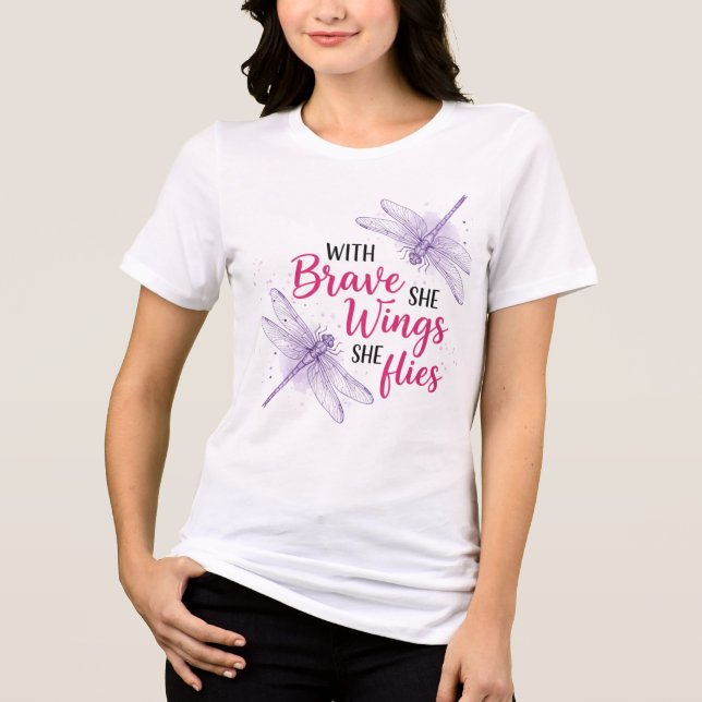 Beautiful Inspirational Dragonfly Quote Tri-Blend Shirt (Front)