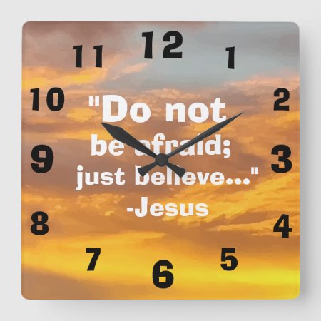 Beautiful Inspirational Jesus Quote Sky Print Square Wall Clock