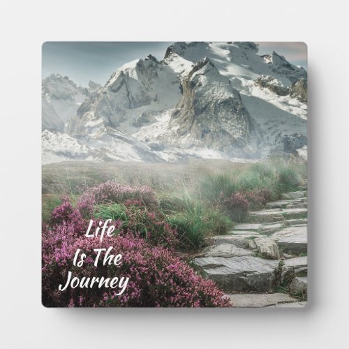 Beautiful Inspirational Mountain With Meadow Plaque