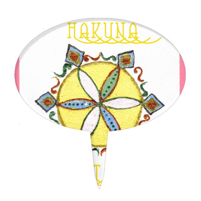 Beautiful Inspirational Star Floral Vector Pattern Cake Topper (Front)