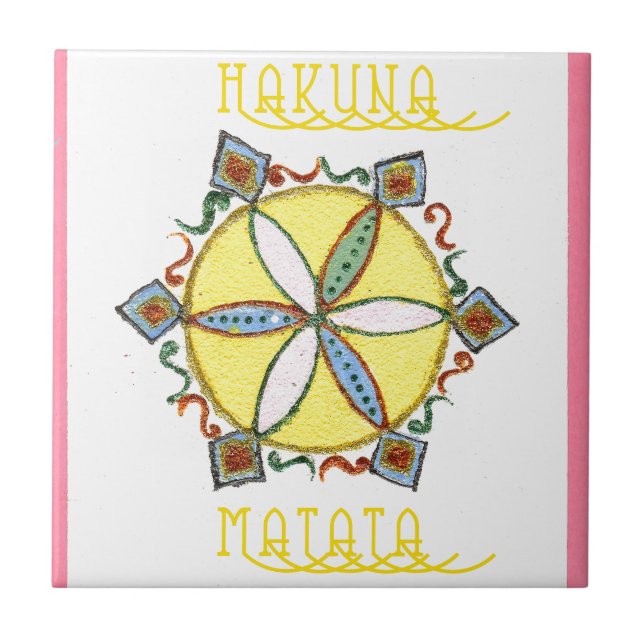 Beautiful Inspirational Star Floral Vector Pattern Ceramic Tile (Front)