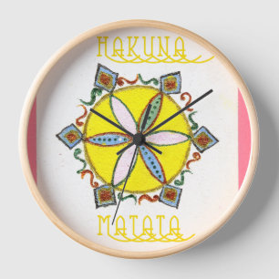 Beautiful Inspirational Star Floral Vector Pattern Wall Clock