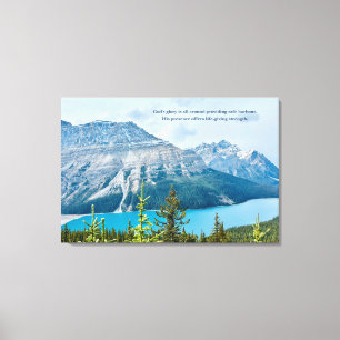 Beautiful Inspiring Quote Mountain Lake Landscape  Canvas Print